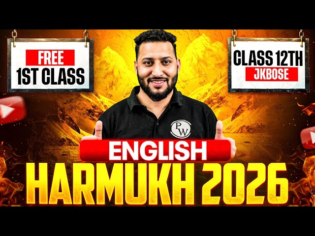 HARMUKH 2026 💥 1st Free Class | JKBOSE Class 12th ENGLISH ⚡️ | Hussain Sir | JKBOSE Wallah