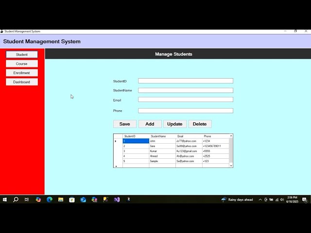 C# Full Project Student Management System with Source Code
