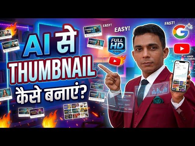 AI से Thumbnail कैसे बनाएं? 🤯 | How to Create YouTube Thumbnail with AI (2026) | Free AI Thumbnail |