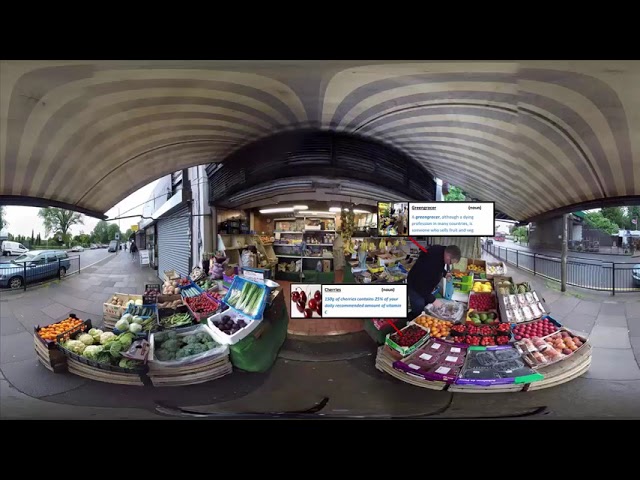 Learn English in VR & 360° - Virtual Reality English Lesson - London Food Market | Gold Lotus