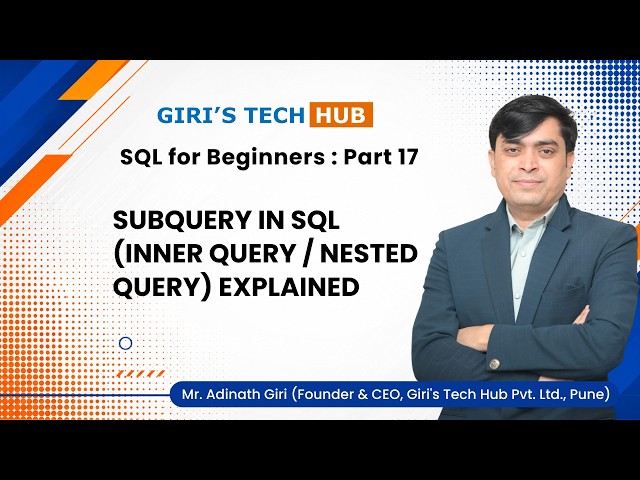 Subquery (Inner Query | Nested Query) in SQL | SQL Tutorial with Examples