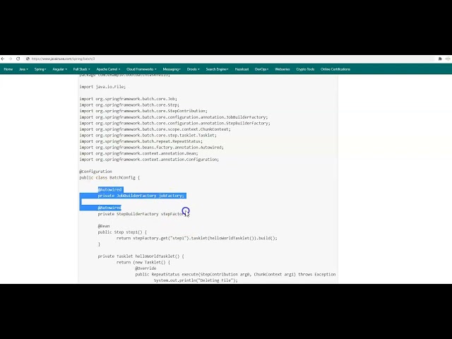 Spring Boot Batch Tasklet Hello World Example