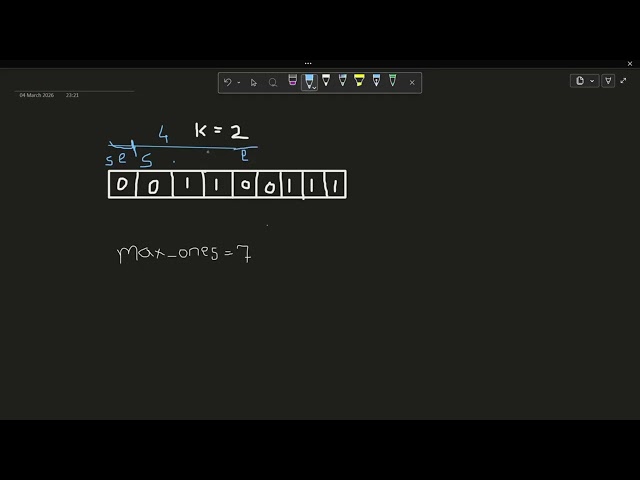 Max Consecutive Ones lll | leetcode problem 1004 | Java 