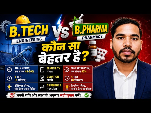 BTech vs B Pharma | B Pharma vs BTech | Pharmacy Vs Engineering | Engineering vs Pharmacy