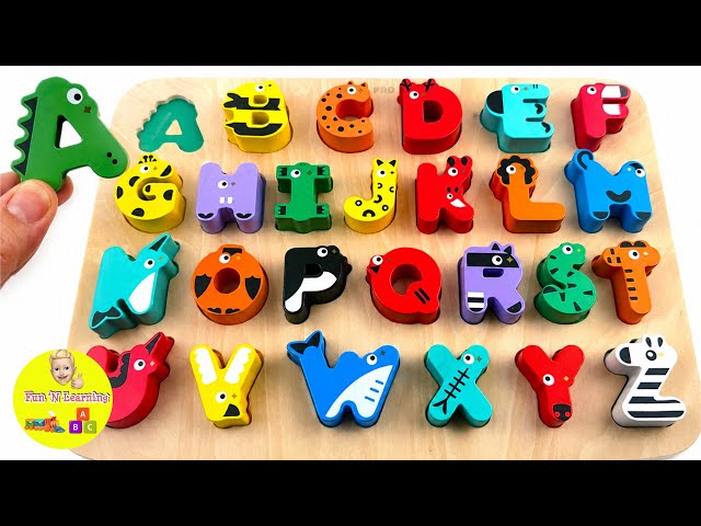 Learn ABC with Animal Zoo Puzzle Fun Toy | ABC Alphabet Learning for Toddlers & Preschool Kids A-Z 
