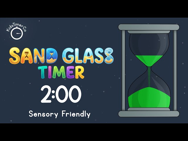 2 Minute Sand Glass Timer - Kids Sensory Friendly Visual Timer