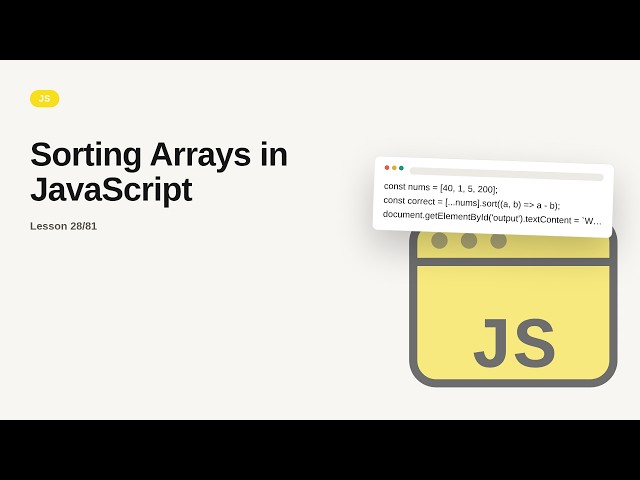 JavaScript - Web development basic Series: Sorting Arrays in JavaScript