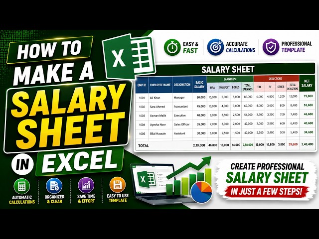 How to Make a Salary Sheet in Microsoft Excel | Easy Step-by-Step Tutorial