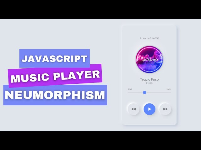 Neumorphism music player app in javascript tutorial | HTML CSS Vanilla JS project for beginners