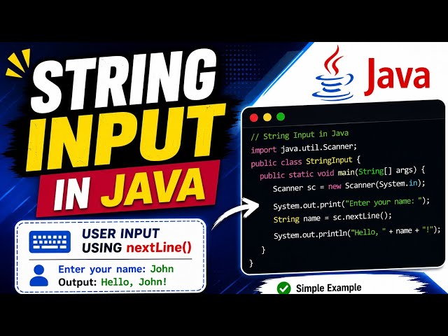 How to take string input in Java👩‍💻//Easy Java program for beginners👍🔥 