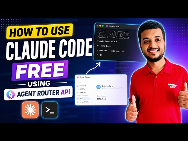 How to Use Claude Code for free using Agent Router API (175$) Credits