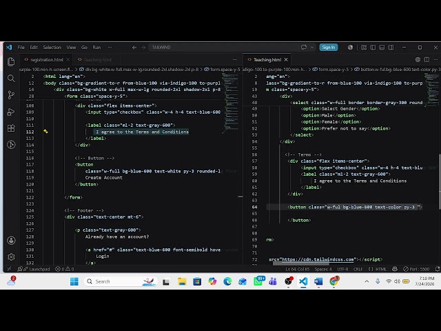 Still Registration form with TailwindCss