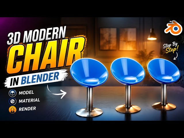 How to Model a Modern Chair in Blender | Easy 3D Chair Modeling Tutorial