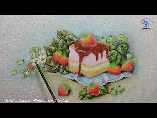 STRAWBERRY SWEET - SMALL TOWEL AND LITTLE FLOWERS - Maricelia Pinturas - Lesson 08/04