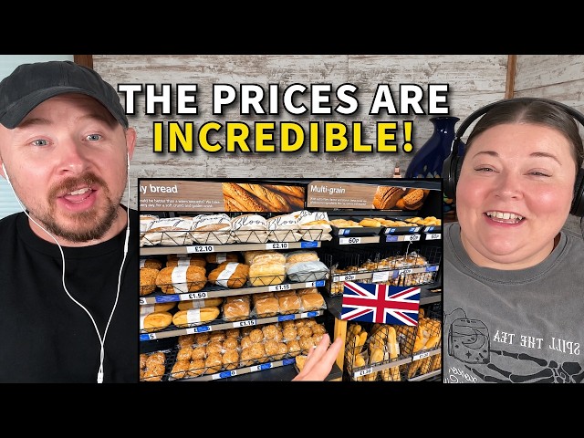 Americans React to a British Supermarket Shopping Tour!