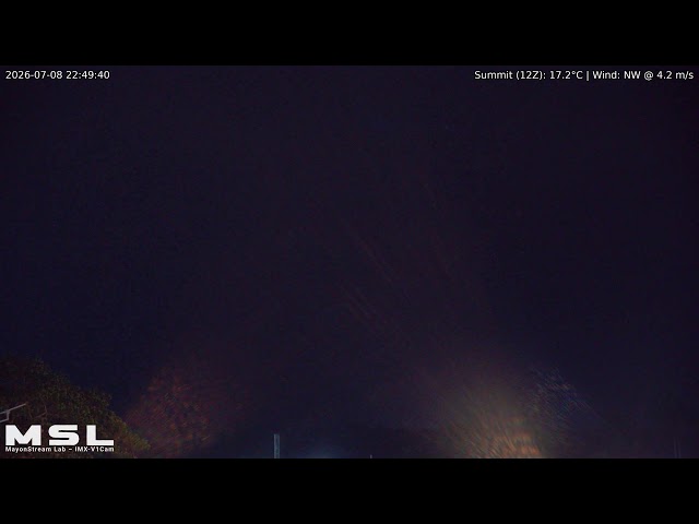 🔴 LIVE: Mayon Volcano Eruption, PH (SSW view) [RPi IMX-V1cam] 11:00 Jul-08-2026 (PST)