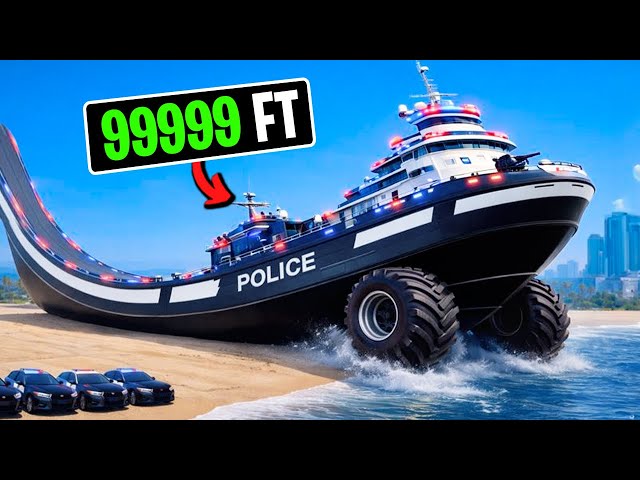Every Time I Crash My Police Boat Car Gets Bigger in GTA 5