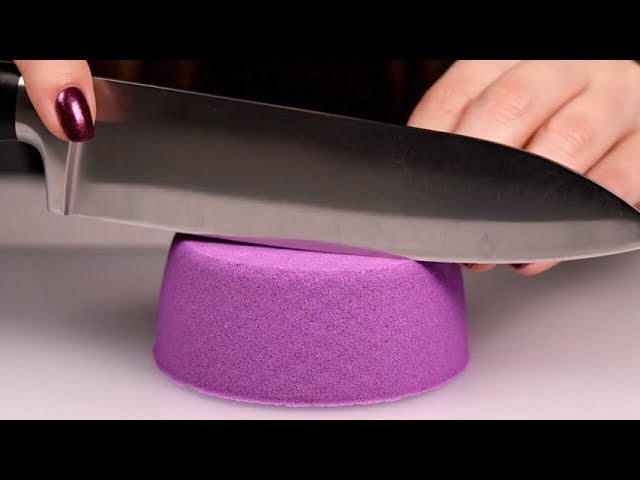 ASMR satisfying kinetic sand cutting