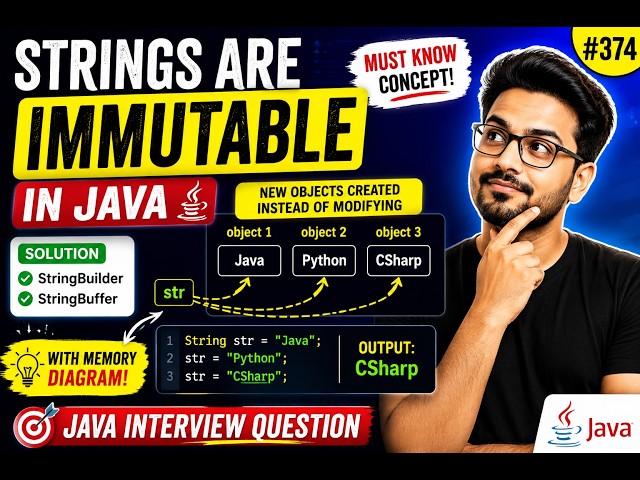 374. String are immutable in Java (Selenium Java 2026)