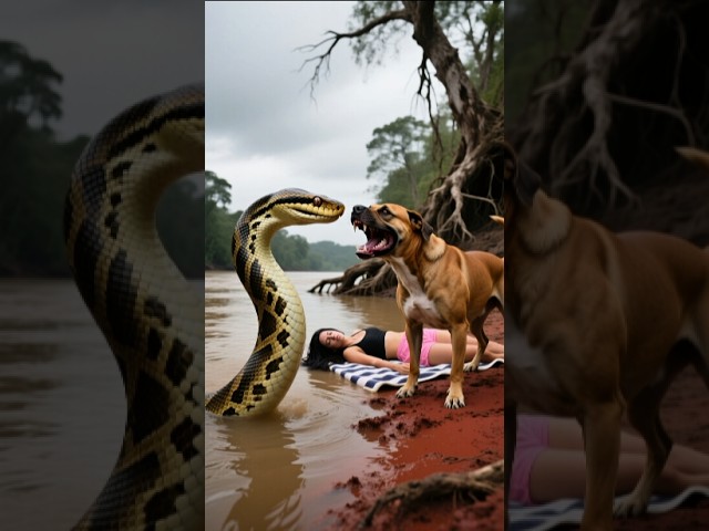 Pitbull vs Giant Python (He Saved Her Life