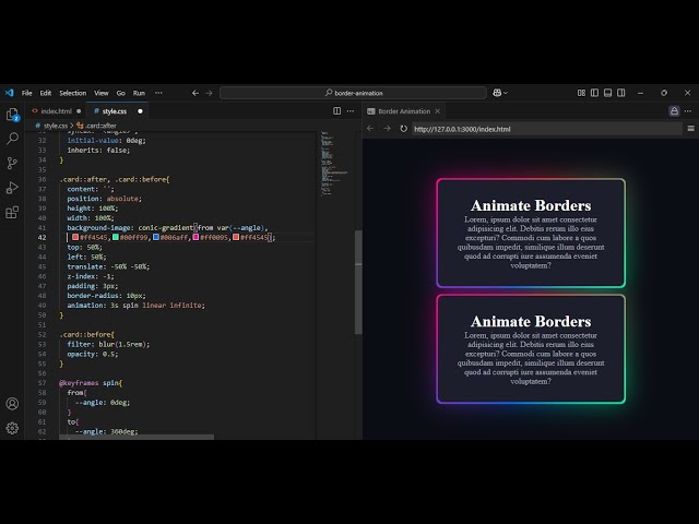 Border Animated Card using HTML & CSS | CSS Animation Effects