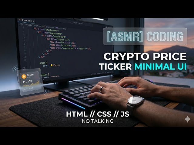 [ASMR] Coding a Minimalist Crypto Price Ticker | HTML & CSS | No Talking