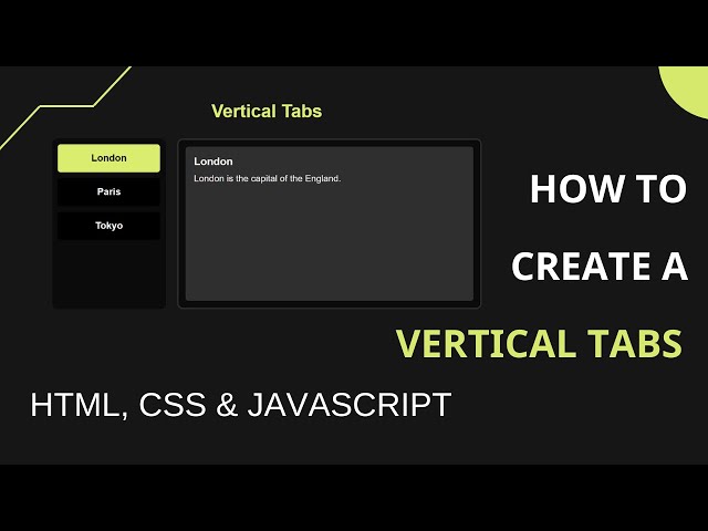 How to create Vertical Tabs using HTML, CSS & JavaScript