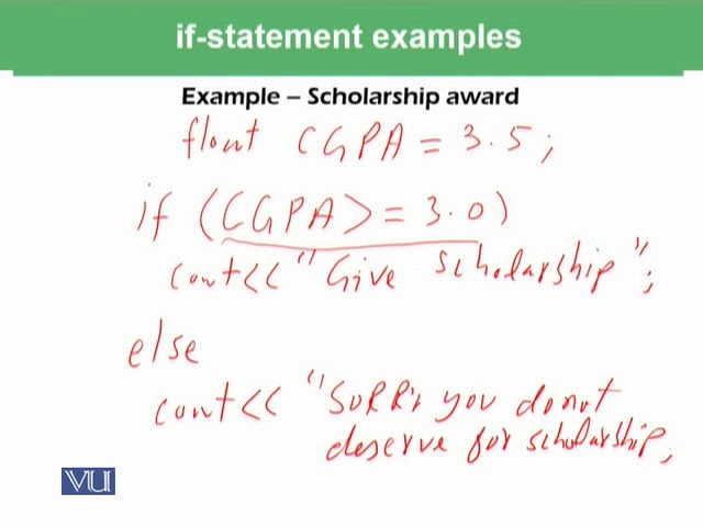 Control Structures (if-statement examples) | Introduction to Computing | CS101_Topic120