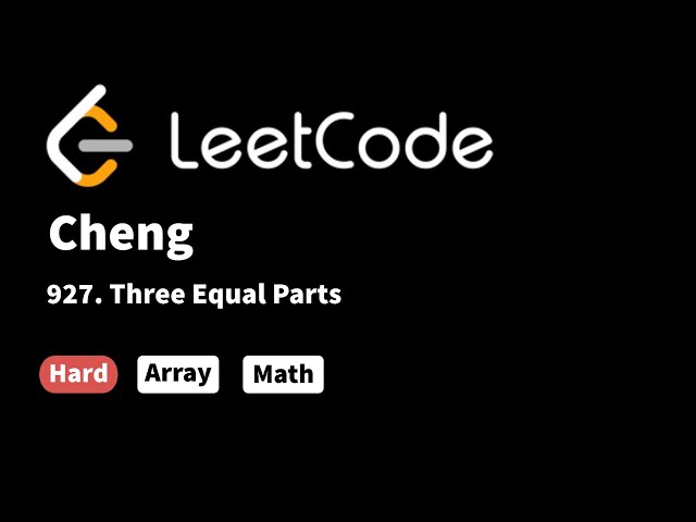 LeetCode 927. Three Equal Parts