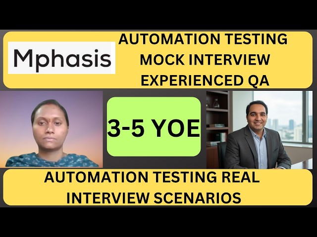 Automation Testing Interview Experience | Real-Time QA & SDET Interview Preparation 2026