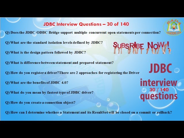 Java Database Connectivity(JDBC) Interview Questions – 30 out of 140