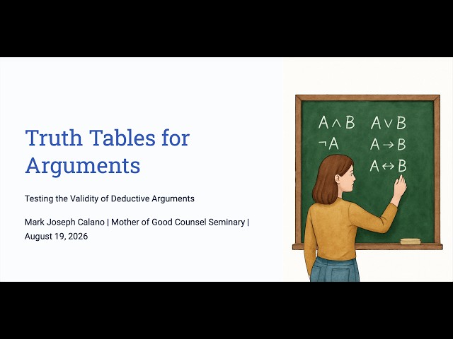 Truth Tables for Arguments: Testing the Validity of Deductive Arguments