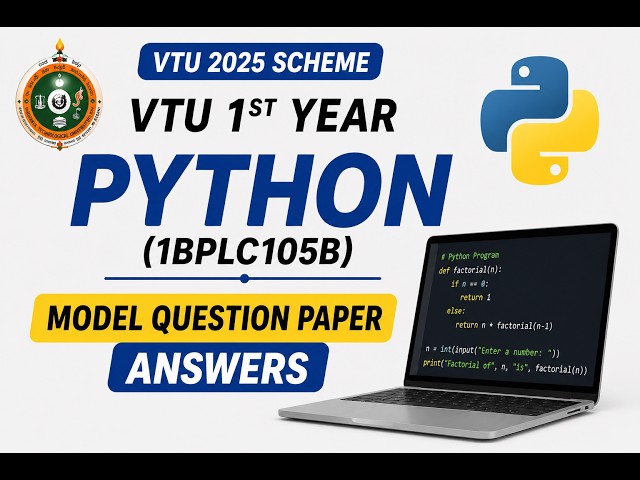 VTU Python Model Question Paper Answers (1BPLC105B) | 2025 Scheme | First Year Engineering