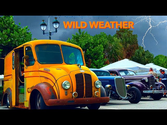 ¡La tormenta arrasó con el show de autos!