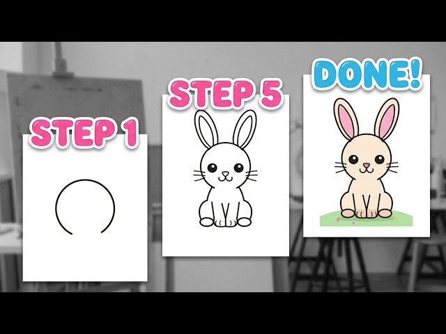 How to Draw a Cute Bunny 🐰 | 8 Easy Steps for Kids