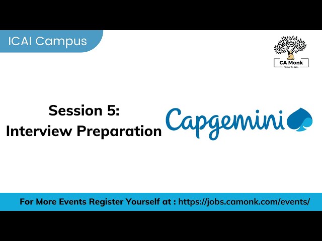 Capgemini Interview Preparation for Chartered Accountants || ICAI Campus Placement