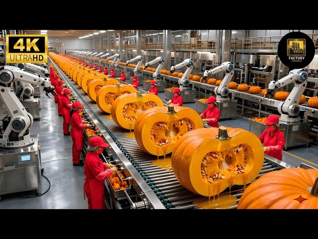 Inside a Mega Factory: From Whole Pumpkins to Canned Puree (Full Process)