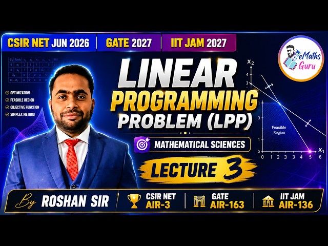 CSIR NET JUN 2026 | MATHEMATICAL SCIENCES | LINEAR PROGRAMMING PROBLEM (LPP) | LEC 3