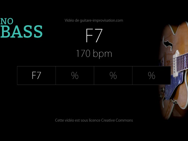 F7 (Jazz/Swing feel) _ NO BASS 170 bpm : Backing Track