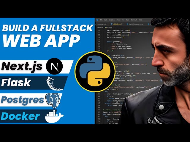 Next.js 14, Python, Docker:  Build a fullstack rest API in TypeScript and Python, using Flask