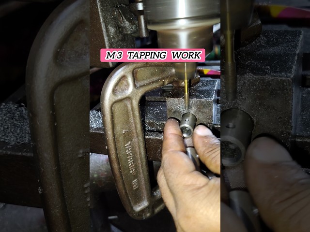 M 3 tapping work on drill machine #machine #cncmill  #drill #shorts #viral #reels #trending #vlog