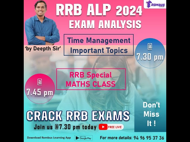 RRB Special Maths Class by Deepth Sir