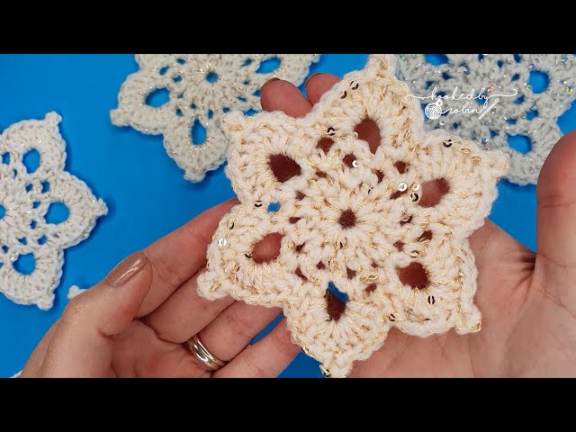 Crochet a Snowflake in JUST 15 MINUTES! 😀❄️