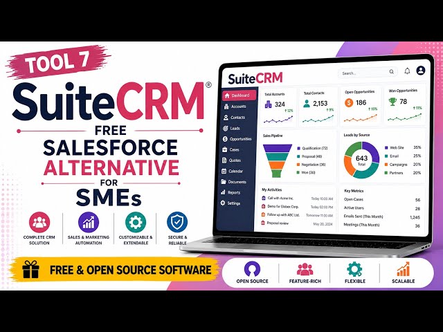 Tool 7 - SuiteCRM: Free Salesforce Alternative for SMEs | Free & Open Source Software | Uplatz