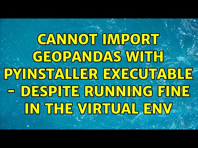 Cannot import Geopandas with PyInstaller executable - despite running fine in the virtual env