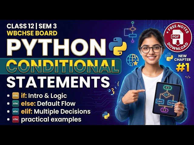Python Conditional Statements (if, else, elif) | Class 12 SEM 3 WBCHSE | COMA & COMS | Rahul Sir
