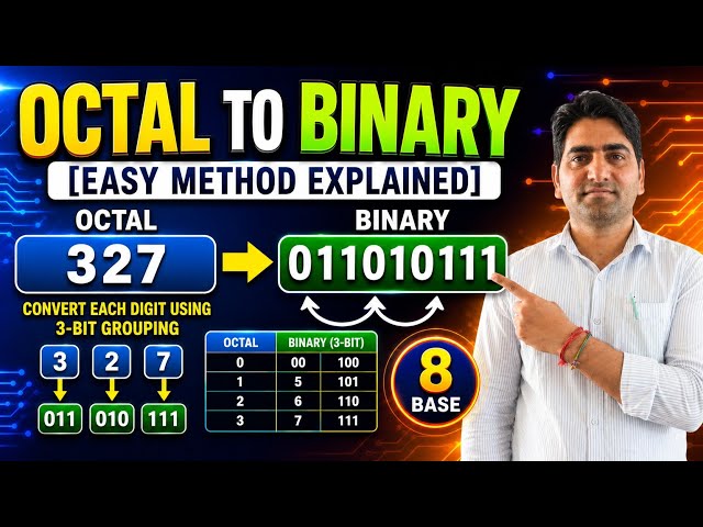 Octal to Binary conversion/ Octal number to binary number/ Octal ko binary ma kase change kare.