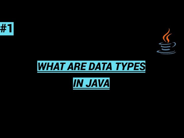 What are Data Types in Java and in Programming / Java Tutorial #1