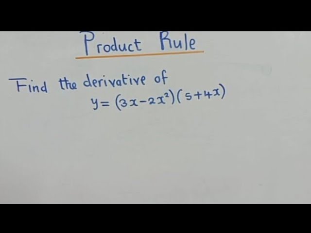 Find derivative using Product rule in calculus-Example 1