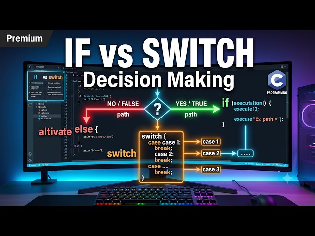 Decision Making in C Programming Explained | if, if-else, else-if & switch | C Programming Episode 7
